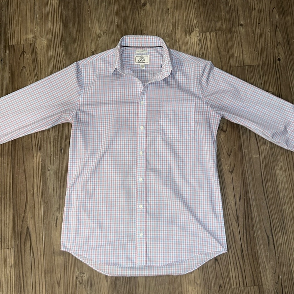 Jos. A. Bank Slim Fit 1905 Dress Shirt Blue and Pink Plaid - 16 Neck 36 …